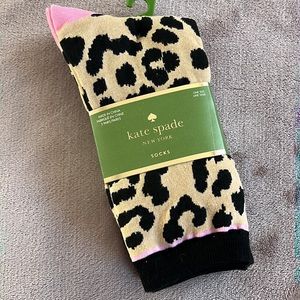 Kate Spade NY floral and leopard Crew Socks